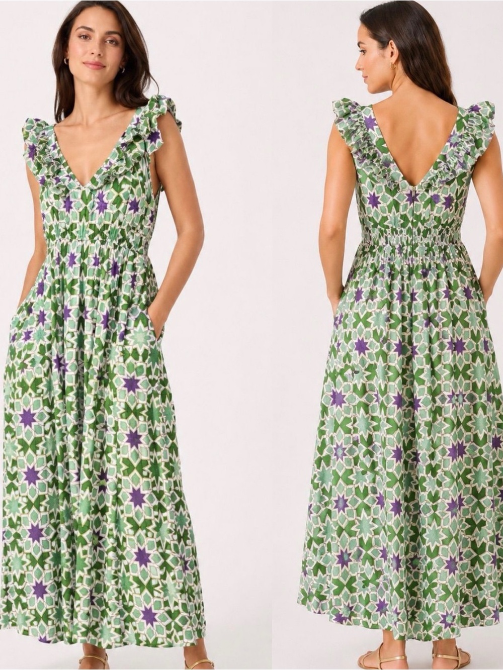 Banjanan Geometric Print Maxi Dress